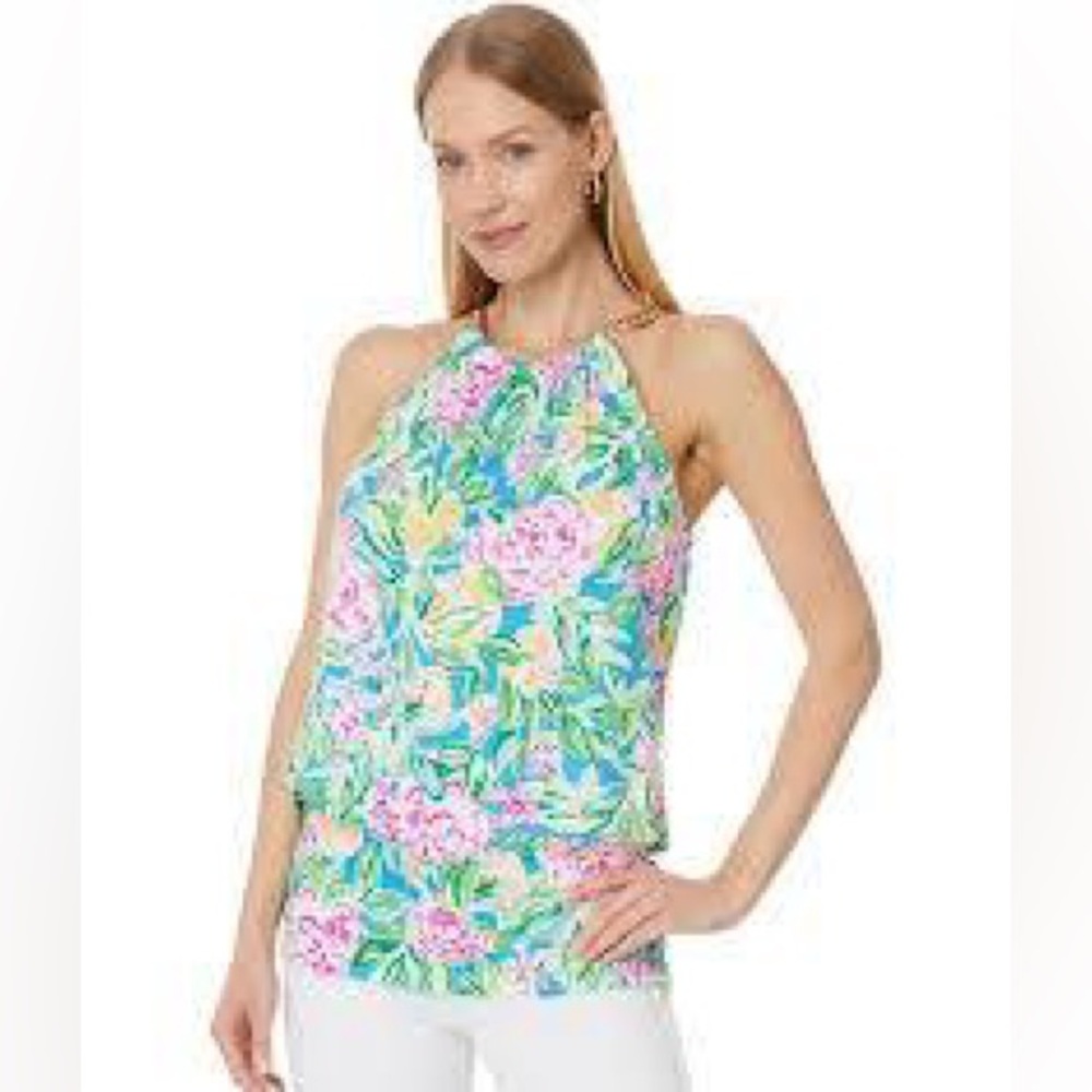 Lilly Pulitzer Grove Garden Bowen Halter Top Size XS